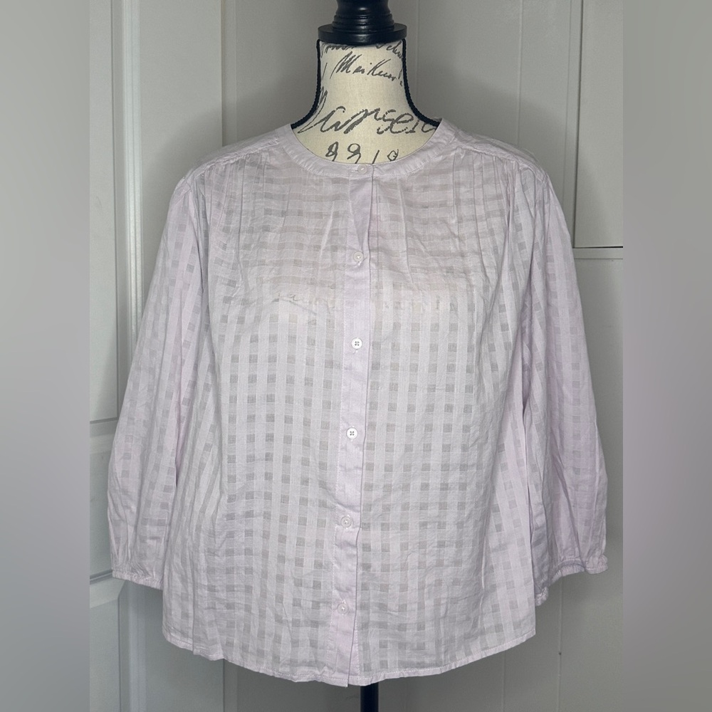 Old Navy Lavender Checkered Blouse